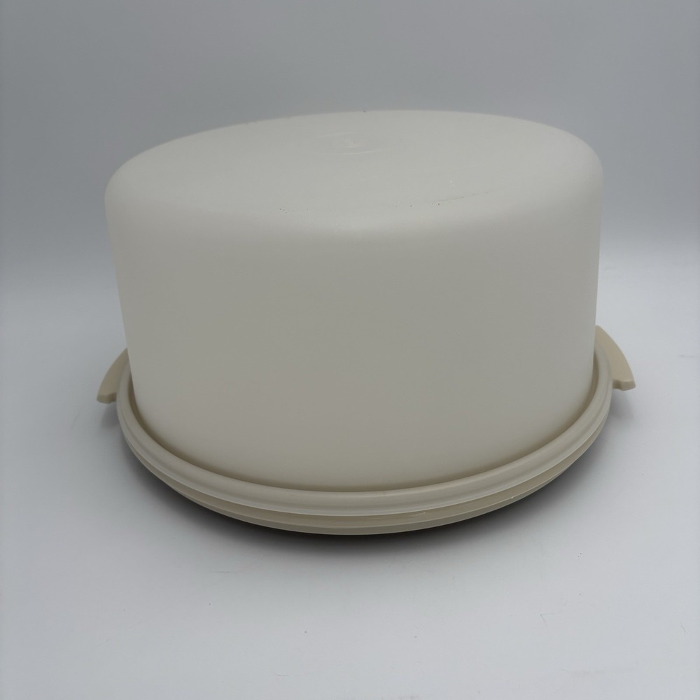 VTG Tupperware Cake Storage Carrier Keeper Cream Base Lid Large 12"
